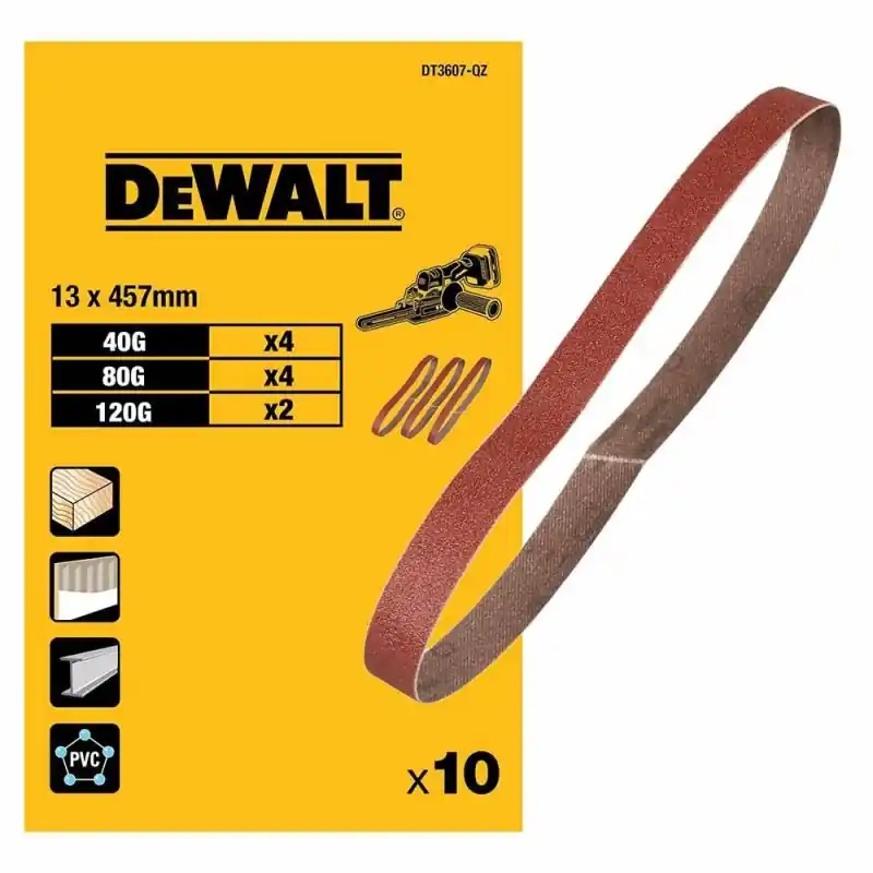 Lime abrasive DEWALT DT3607-QZ 13 x 457 mm – Mix de grains 40, 80, 120 Meilleure Vente