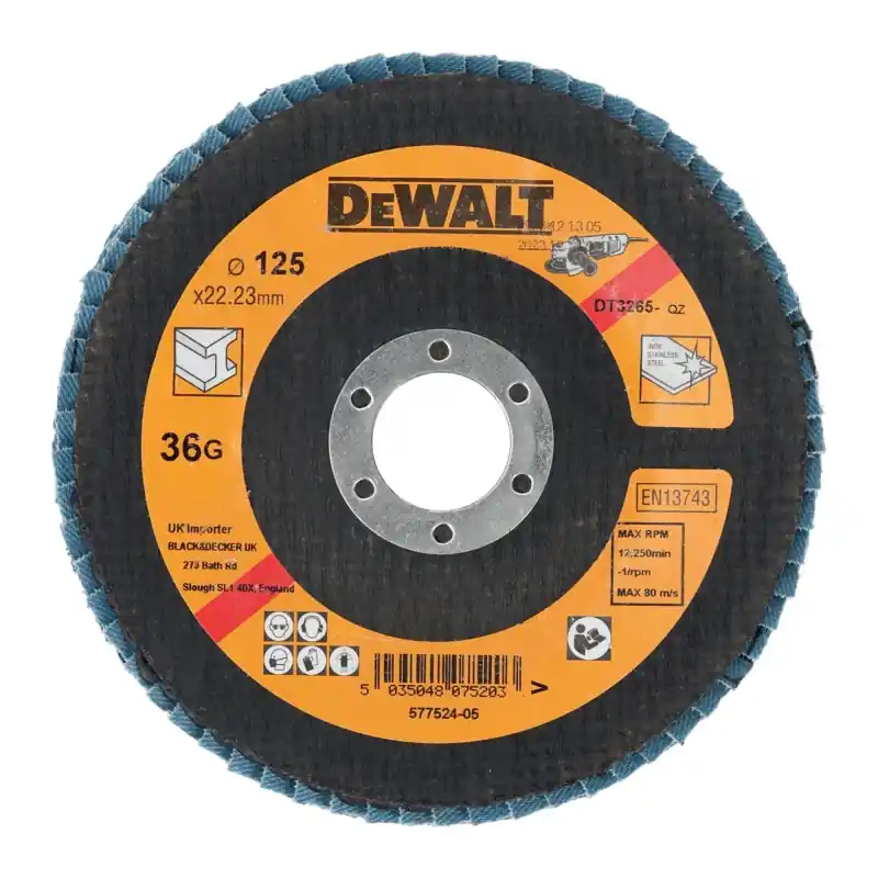 Disque à lamelles DEWALT DT3265-QZ – Grain 36 Ø 125mm Pas Cher