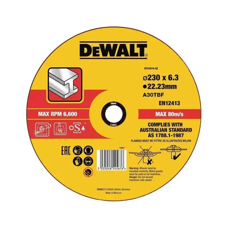 Disque à meuler le métal DEWALT DT43919-QZ 230×22.2mm, épaisseur 6mm, moyeu déporté Meilleur Choix