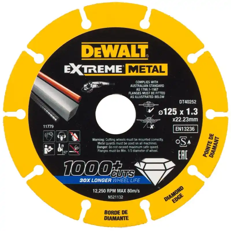 Promotion Disque Extreme Métal DEWALT DT40252-QZ 125 x 22.23 x 1.3 mm
