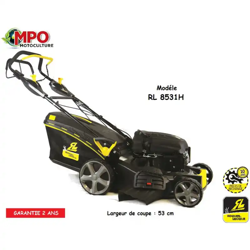 Top Vente Tondeuse thermique tractée 53 cm de coupe Roques & Lecoeur RL 8531 H