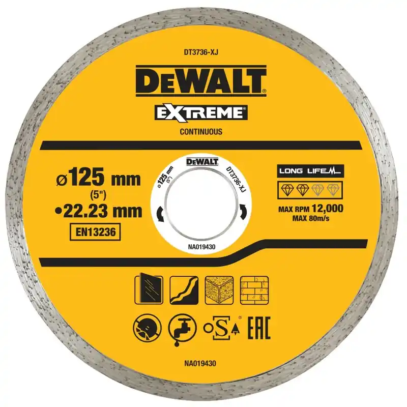 Disque fritté DEWALT DT3736-XJ 125×22.2mm, hauteur segment 7mm Pas Cher