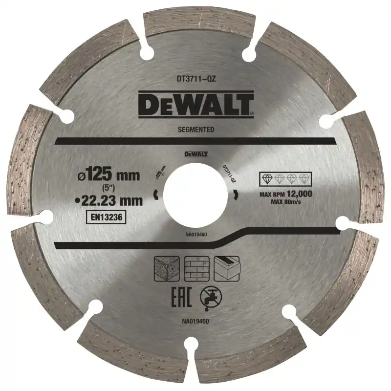 Disque fritté segmenté DEWALT DT3711-QZ pour matériaux de construction/béton 125×22.2mm Satisfait Ou Remboursé