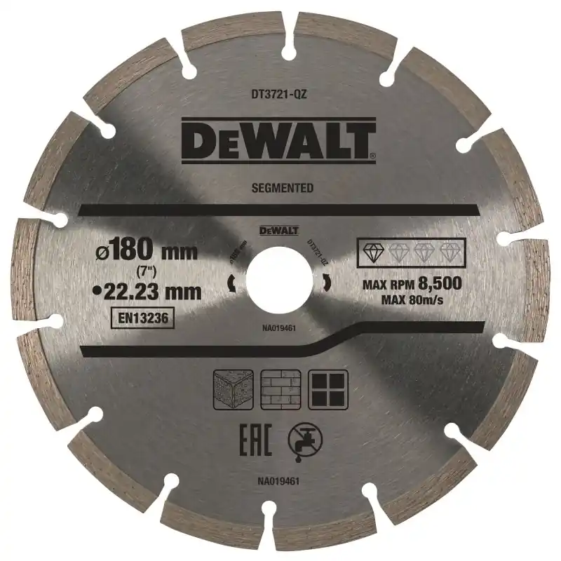 Nouveauté Disque fritté segmenté DEWALT DT3721-QZ pour béton 180×22.2mm