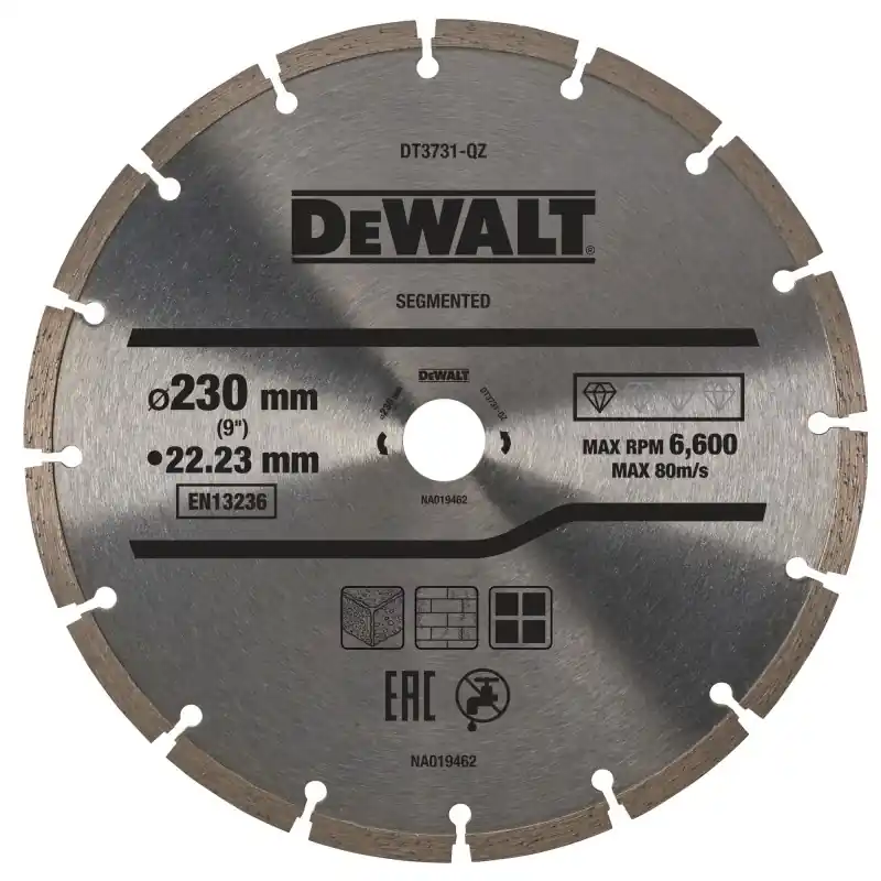 Disque fritté segmenté DEWALT DT3731-QZ pour béton 230×22.2mm Commande En Gros