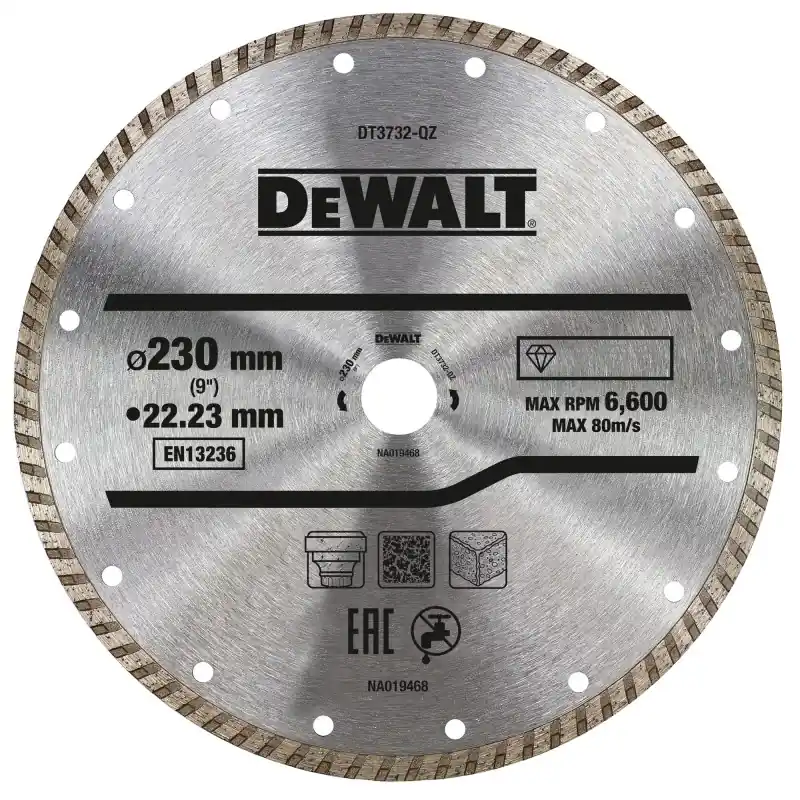 Disque turbo DEWALT DT3732-QZ 230×22.2mm pour matériaux de construction/béton Offre Exclusive