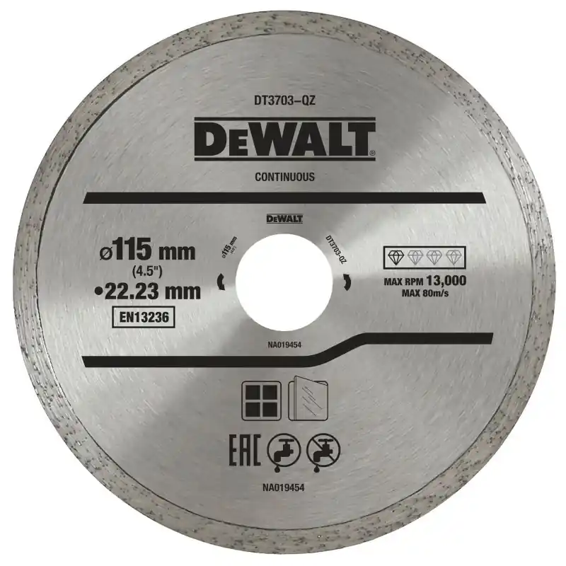 Commander Vite Disque à jante continue DEWALT DT3703-QZ pour béton, brique et pierre 115×22.2mm