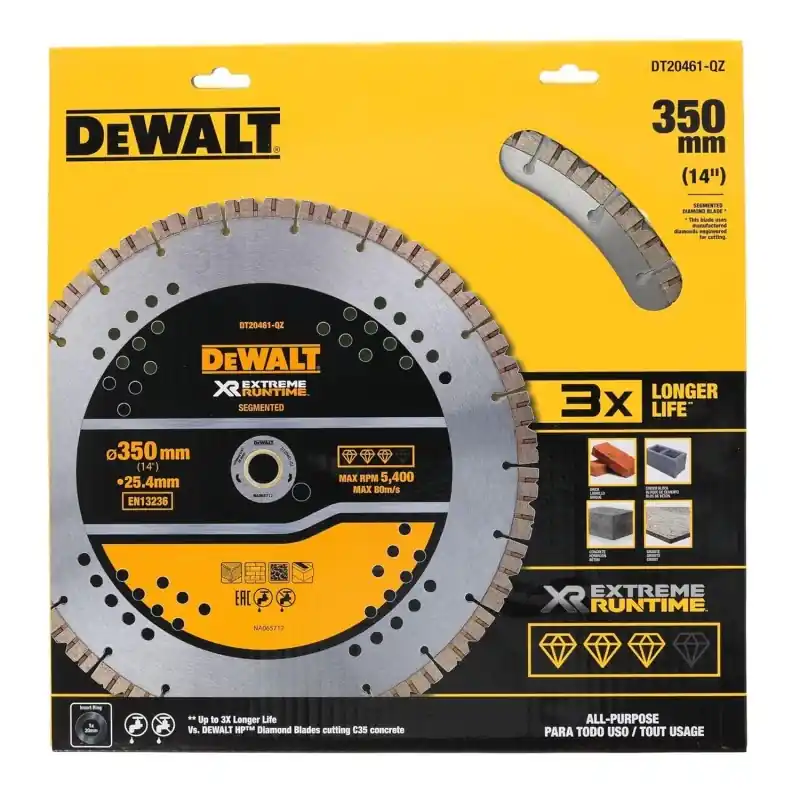 Disque béton DEWALT DT20461-QZ 355×25.4mm Diamant Généraliste Offre Limitée