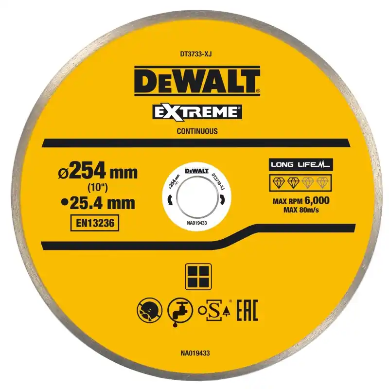 Disque pour scie à carrelage en céramique DEWALT DT3733-XJ 250×25.4mm Offre Spéciale