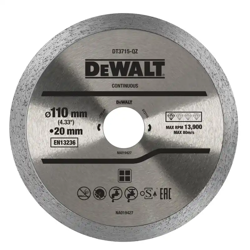 Offre Spéciale Disque pour scie à carrelage portative DEWALT DWC410 à sec ou à l‘eau 110x20mm