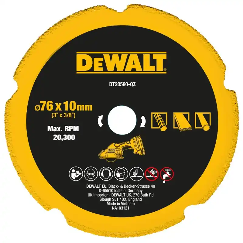 Expédié Aujourd&rsquo;hui Disque 76mm diamant DEWALT DT20590-QZ Multi-Matériaux