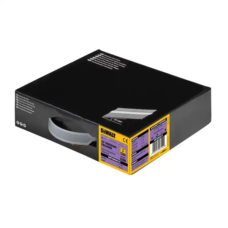 Prix Choc Pointes en bande papier DEWALT DNPT28R50G12Z Crantées Électro-Zinguées 2.8x50mm