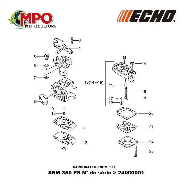 Soldes Carburateur complet ECHO SRM 350 ES "ORIGINE" A021000932