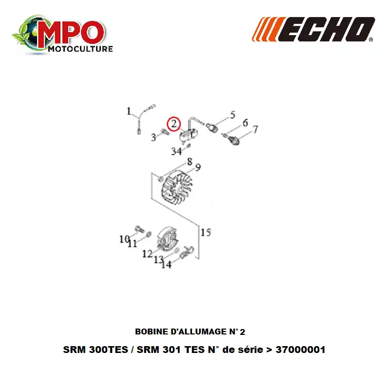 Pas Cher Bobine d‘allumage ECHO pour SRM 300 / 301 TESU / TESL « ORIGINE » A411000312