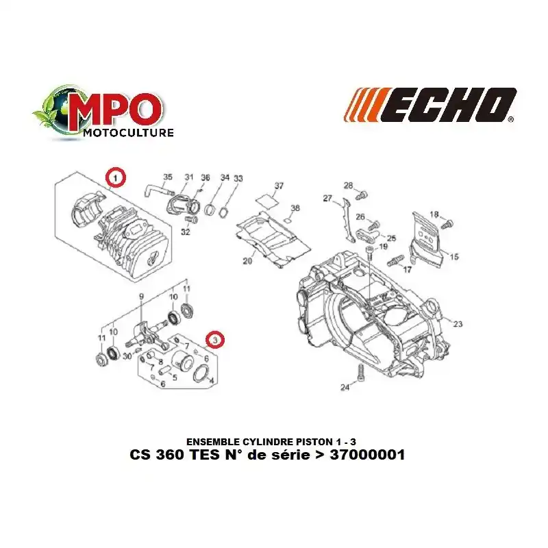 Offre Du Jour Cylindre piston ECHO pour CS 360TES "ORIGINE"
