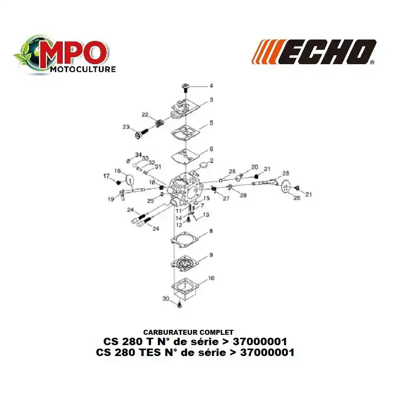 Expédié Aujourd'hui Carburateur complet ECHO CS 280 T / CS 280 TES "ORIGINE" A021004191