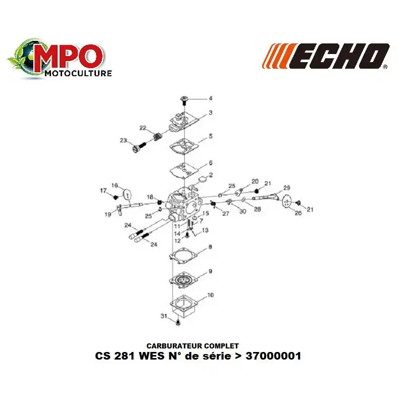 Seulement Aujourd&rsquo;hui Carburateur complet ECHO CS 281WES « ORIGINE »