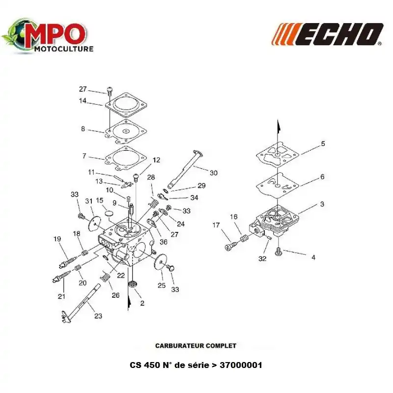 Satisfait Ou Remboursé Carburateur complet ECHO CS 450 « ORIGINE » A021001471