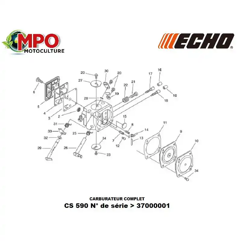 Produit De Marque Carburateur complet ECHO CS 590 « ORIGINE » A021001662