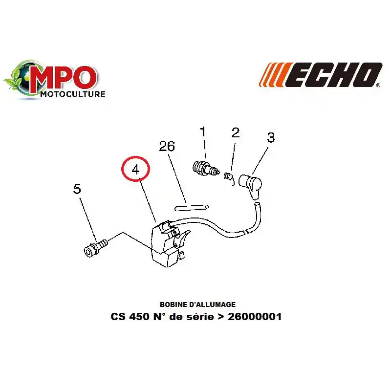 Satisfait Ou Remboursé Bobine d‘allumage ECHO pour CS 450 « ORIGINE » A411000182