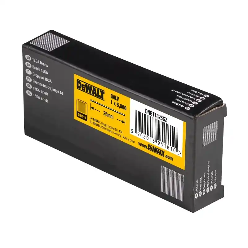 Pointes 18Ga 1.02x25mm DEWALT DNBT1825GZ Accessoire de Fixation Seulement Aujourd&rsquo;hui