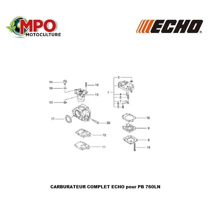 Promotion Saisonnière Carburateur complet ECHO PB 760LN « ORIGINE » A021003971