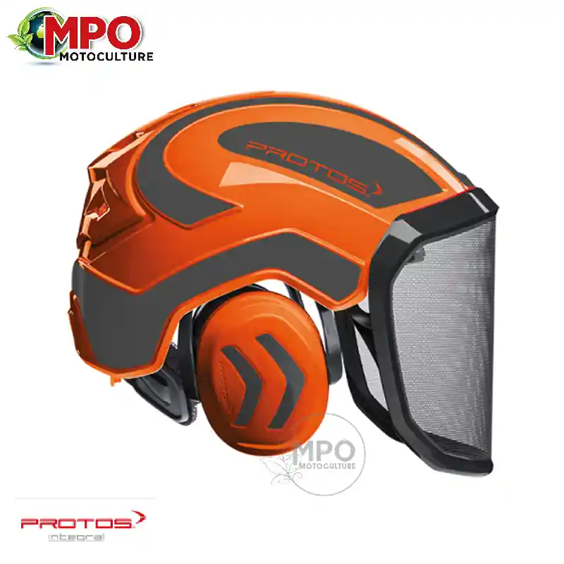 Meilleure Vente Casque Forestier PROTOS® INTÉGRAL FOREST Orange/Gris