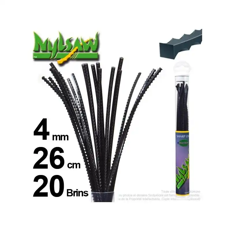 Vente Flash Fil débroussailleuse NYLSAW ® Tube 4mm x 0,26m – Lot de 20 brins