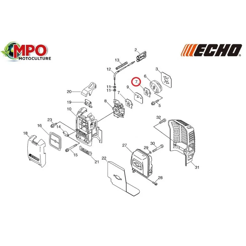 Joint pour carburateur ECHO SRM 350ESL / SRM 350ESU « ORIGINE » Offre Spéciale