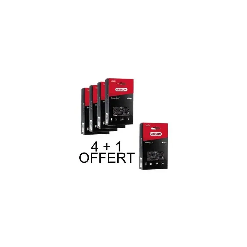 Pack 5 chaines Oregon 73EXL072E 3/8 1.5 mm 72 maillons PowerCut Prix Bas