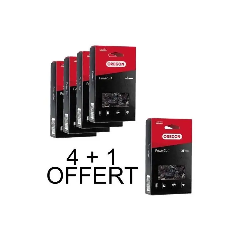 Dernière Chance Pack 5 chaines Oregon 73EXL068E 3/8 1.5 mm 68 maillons PowerCut