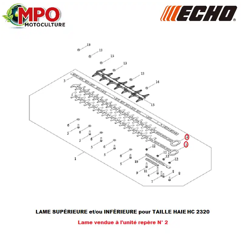 Lame pour taille haie Echo HC2320 « ORIGINE » X412000860 Super Prix