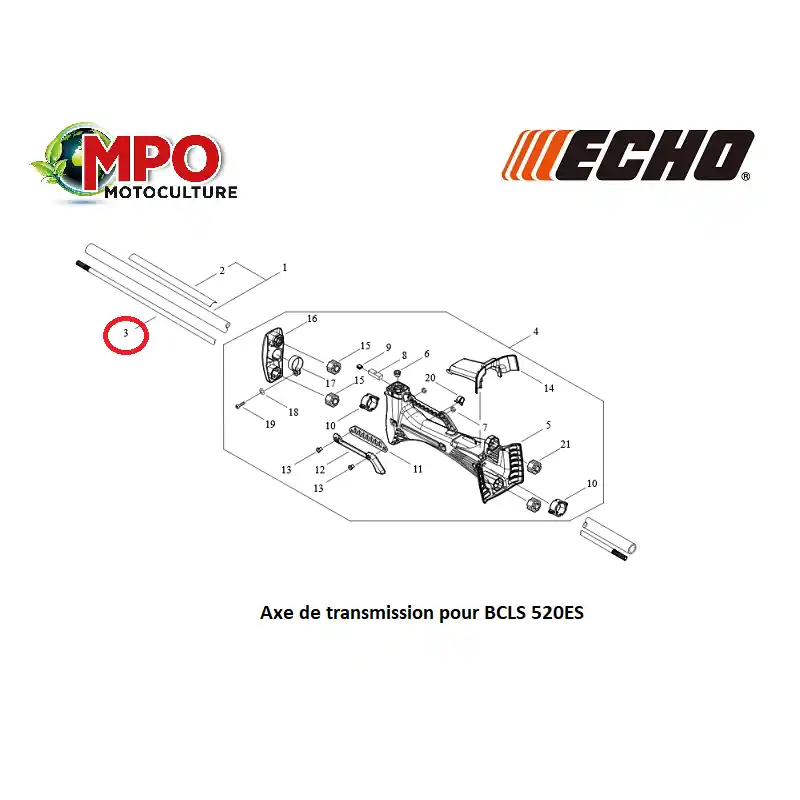 Offre Limitée Axe de transmission ECHO pour BCLS 520ES « ORIGINE »