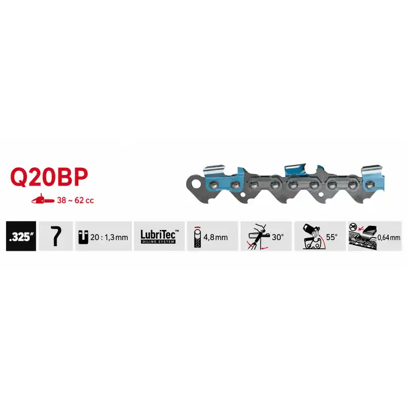 Certifié Chaîne tronçonneuse Oregon Q20BP066E .325 1,3 mm 66 maillons ControlCut