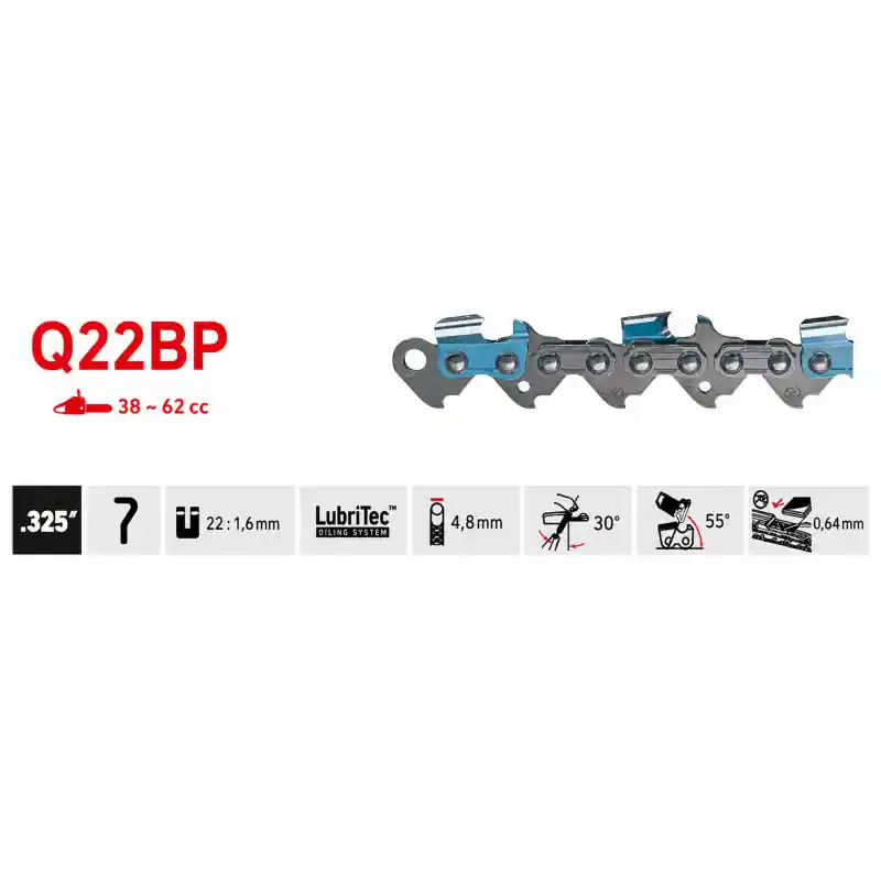Top Vente Chaîne tronçonneuse Oregon Q22BP074E .325 1,6 mm 74 maillons ControlCut