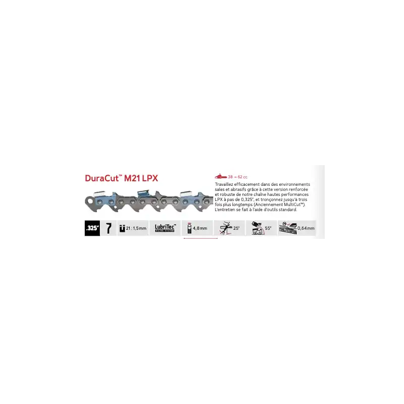 Satisfait Ou Remboursé Chaîne tronçonneuse Oregon M21LPX056E .325 1,5 mm 56 maillons DuraCut