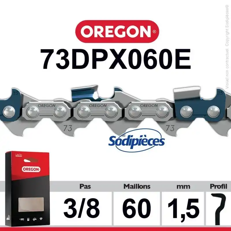 Chaine Oregon 73DPX060E ControlCut 3/8 1.5 mm 60 maillons Achat Immédiat