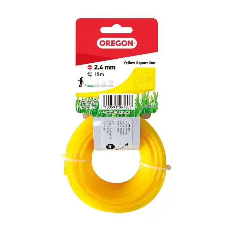Marque Fil débroussailleuse carré Oregon 69-412-Y jaune 2,4 mm x 15 m