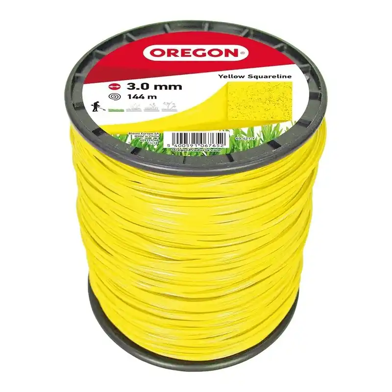 Fil débroussailleuse carré Oregon 69-421-Y jaune 3,0 mm x 144 m Nouvelle Collection