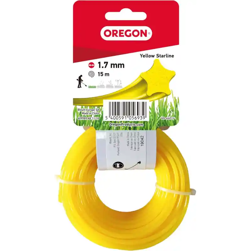 Certifié Fil débroussailleuse étoile Oregon 69-440-Y jaune 1,7 mm x 15 m