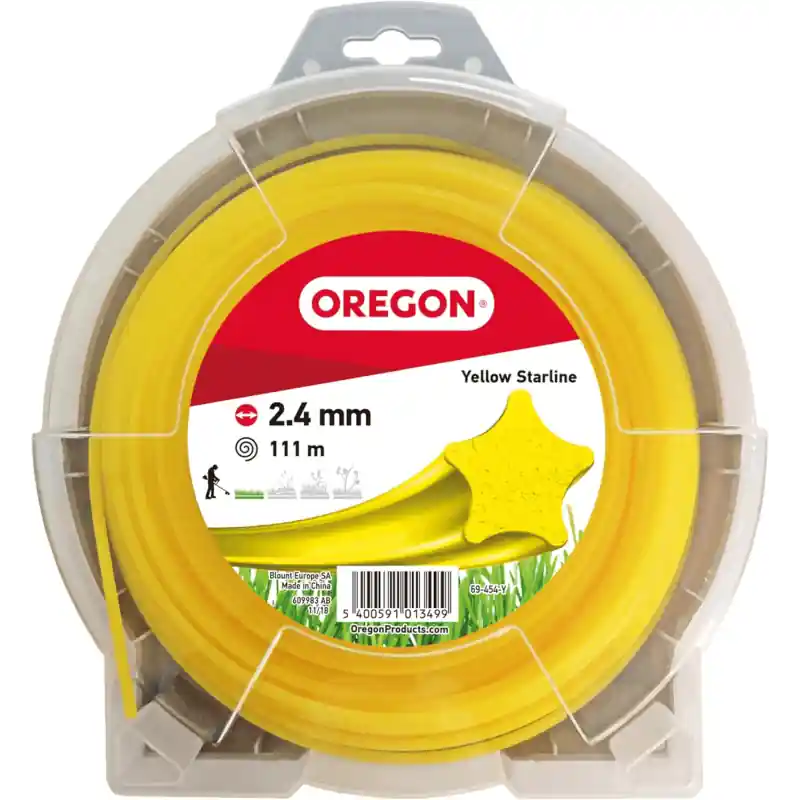Fil débroussailleuse étoile Oregon 69-454-Y jaune 2,4 mm x 111 m Quantité Limitée