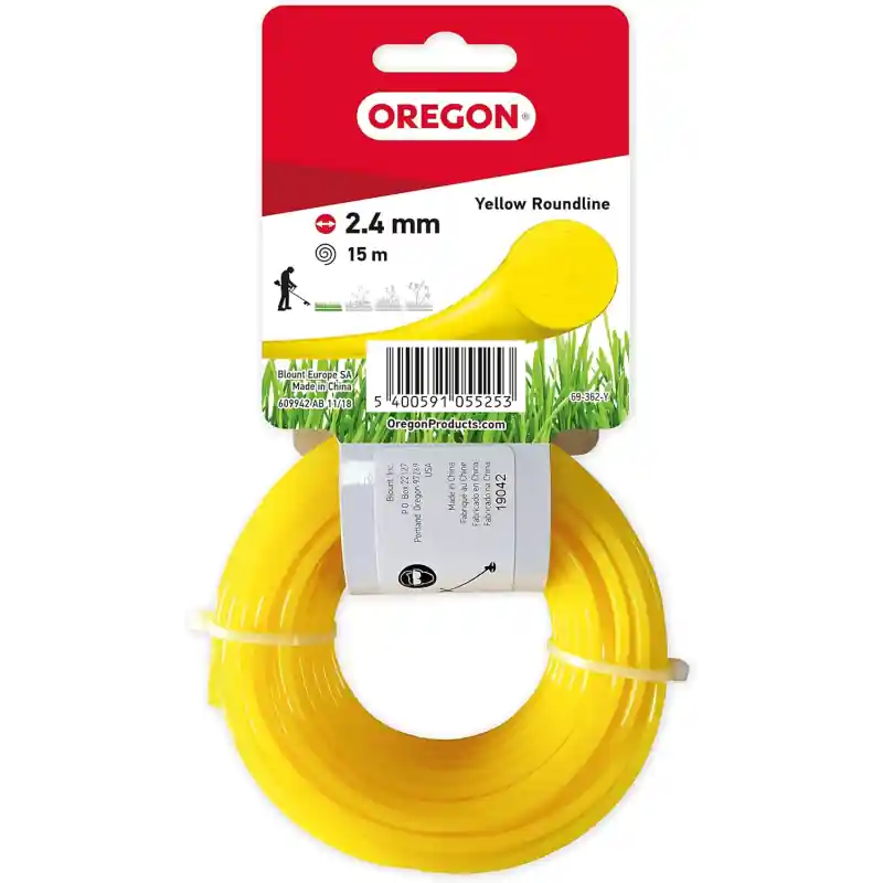 Vente Directe Fil débroussailleuse rond Oregon 69-362-Y jaune 2,4 mm x 15 m