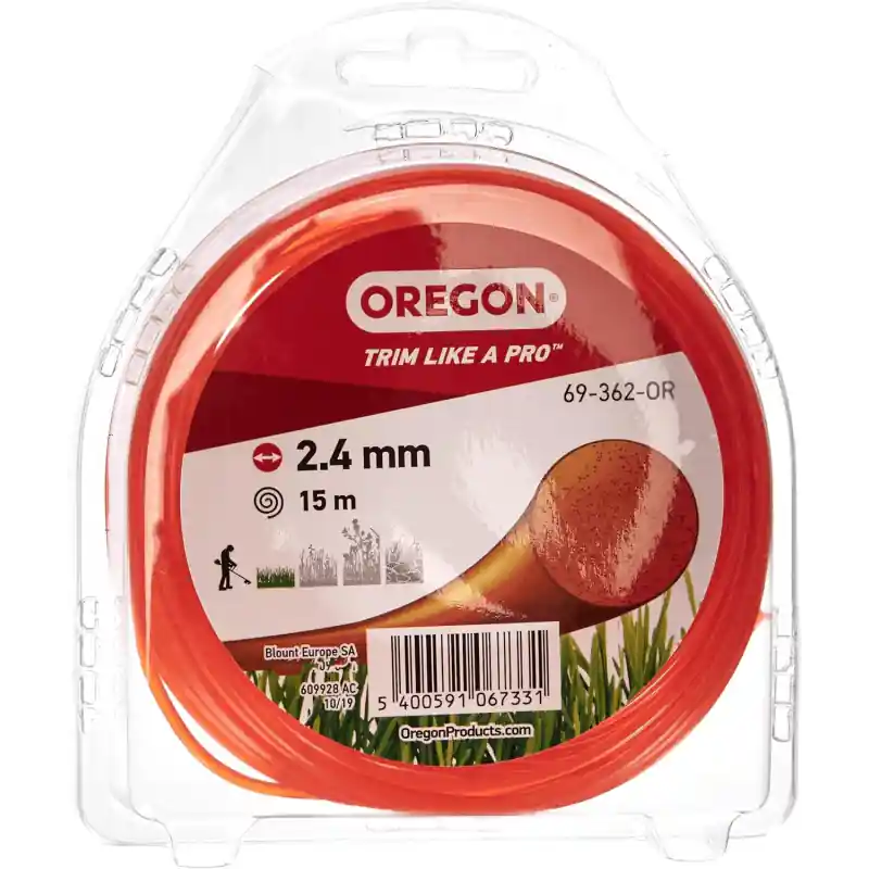 Dernière Chance Fil débroussailleuse rond Oregon 69-362-OR orange 2,4 mm x 15 m