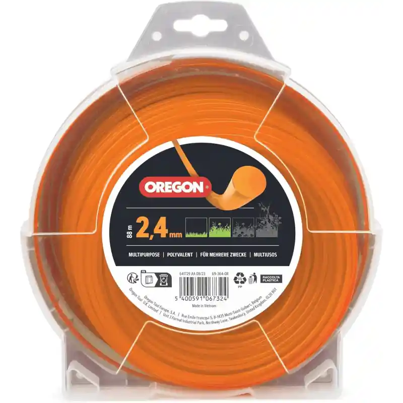 Livraison Express Fil débroussailleuse rond Oregon 69-364-OR orange 2,4 mm x 88 m