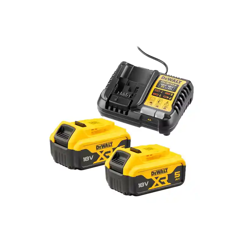 Pack DEWALT DCB1104P2-QW 2 batteries XR 18V 5 Ah + chargeur Bon Marché