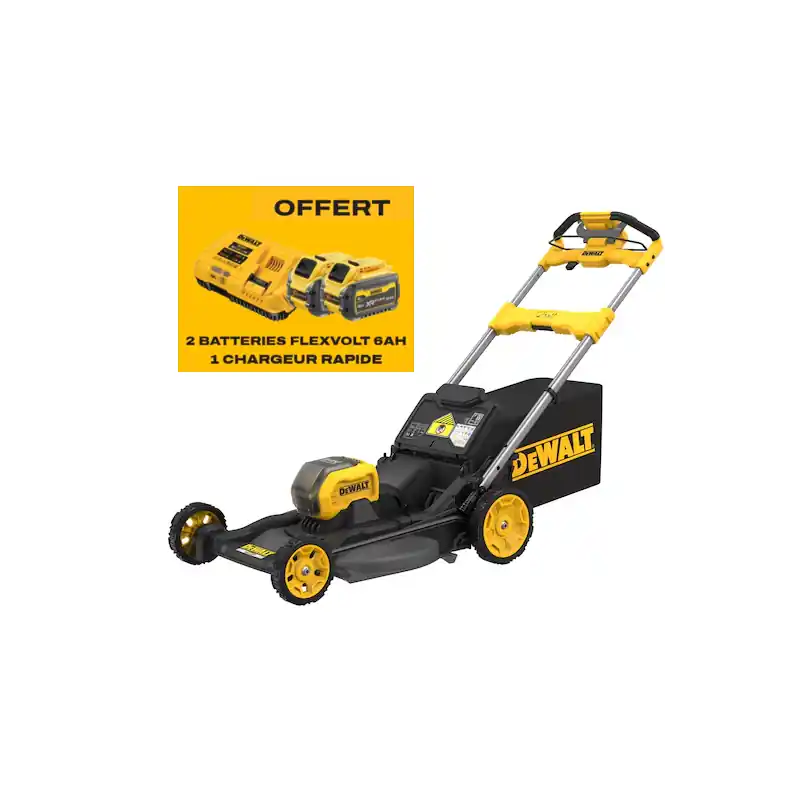Dernier Modèle Pack Tondeuse DEWALT DCMWSP550N-XJ FLEXVOLT 54V + 2 Batteries 6Ah + Chargeur Rapide