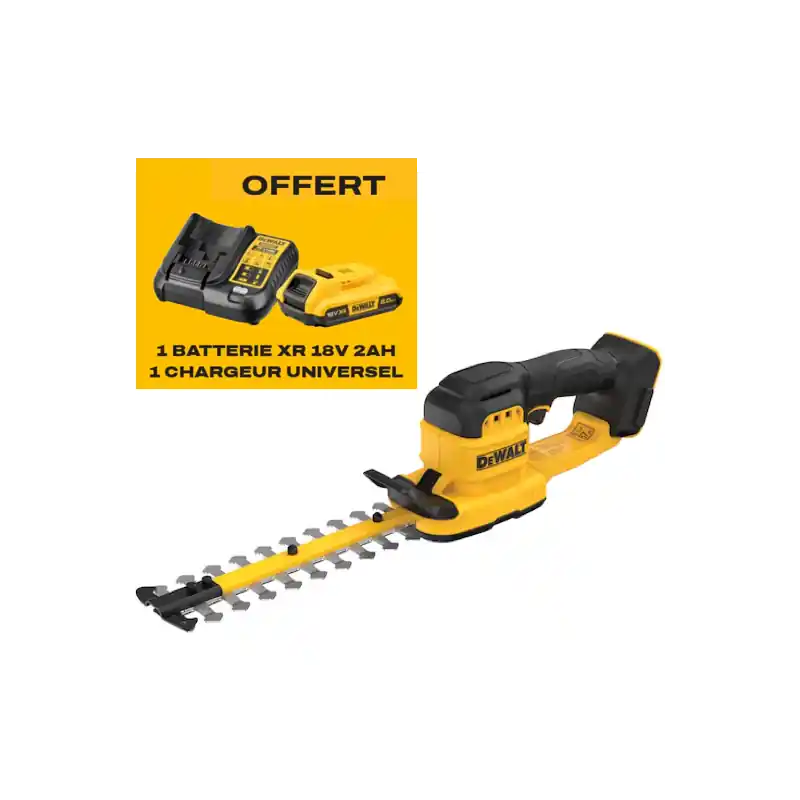 Meilleure Vente Pack Cisaille à Arbustes DEWALT DCMHT520N-XJ 18V + Batterie 2Ah + Chargeur