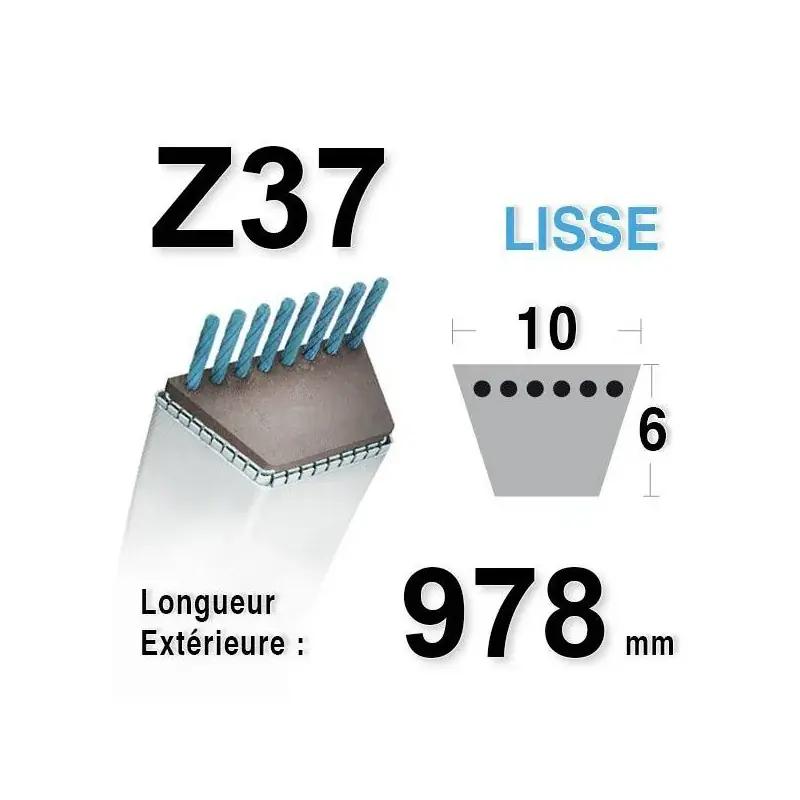Courroie 10mm x 978mm – Z37 Nouvel Arrivage