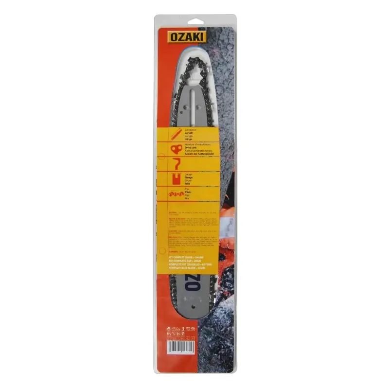Acheter Direct Guide + Chaîne OZAKI 35cm 3/8LP 0,50 50 maillons Montage G