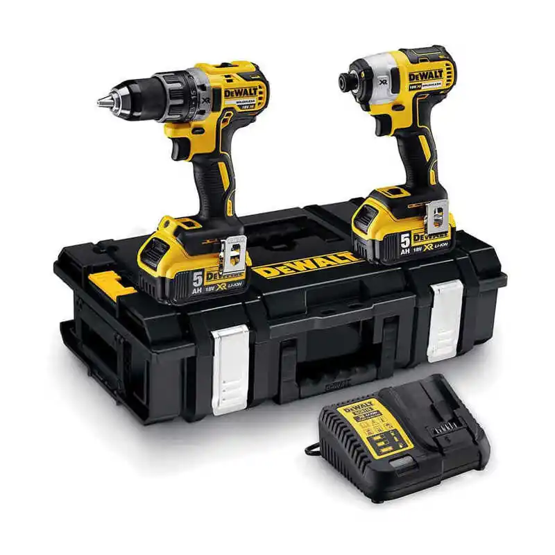 Pack 2 outils 18V DEWALT DCK266P2-QW Perceuse-visseuse à percussion DCD796, Visseuse à choc DCF887, 2 batteries 5,0 Ah, coffret ToughSystem Bon Plan